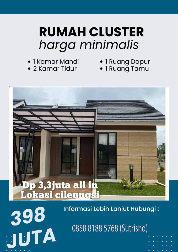 Dijual Rumah Cluster Harmony Park dengan Harga Minimalis di Cileungsi