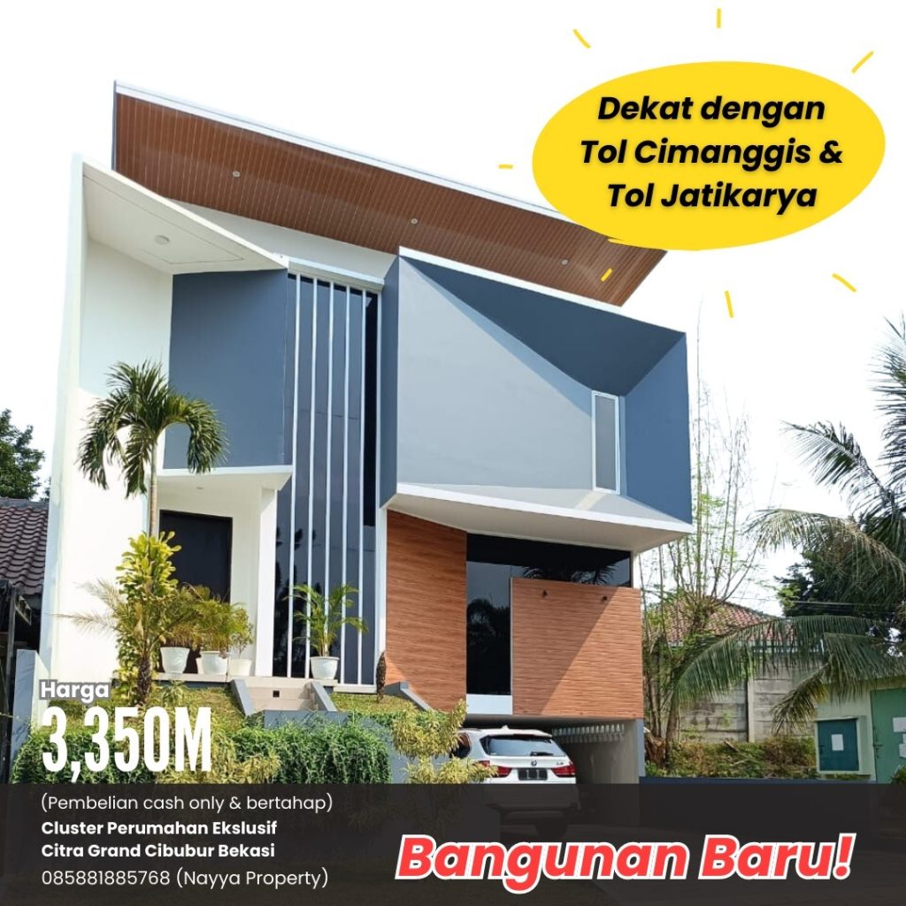 For Sale Rumah Baru Siap Huni Dalam Cluster Perumahan Ekslusif Citra Grand Cibubur Bekasi